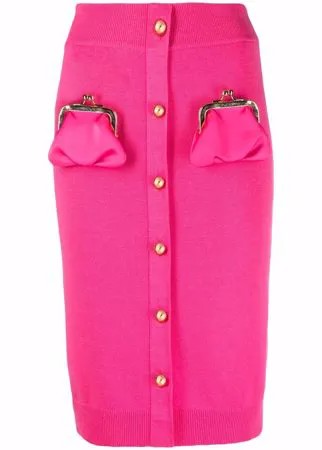 Moschino трикотажная юбка с накладными карманами