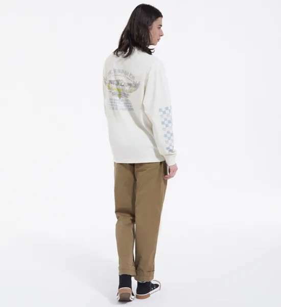 Белая хлопковая футболка с принтом и длинными рукавами THE KOOPLES, экрю