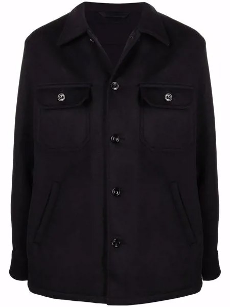 Alexander McQueen клетчатая куртка-рубашка с нашивкой-логотипом