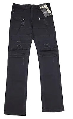 Черные байкерские джинсы OPS с потертостями - 34x32