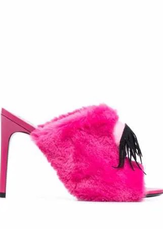 Moschino мюли с искусственным мехом