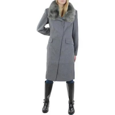 Женское серое шерстяное длинное шерстяное пальто Vince Camuto, верхняя одежда S BHFO 5785