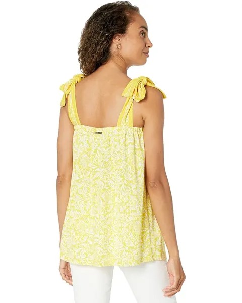 Топ Michael Kors Hippie Flower Border Top, цвет Sunflower