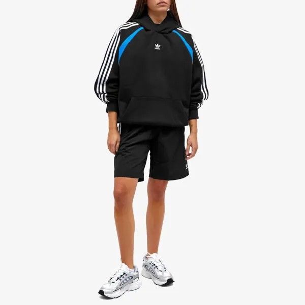 Adidas Толстовка oversized в стиле ретро, черный