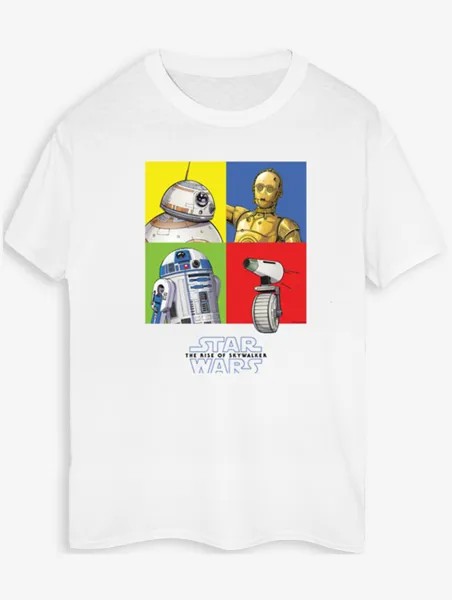NW2 Star Wars ROS Droid Squares Белая футболка с принтом George., белый