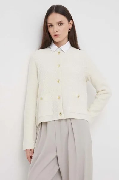 Шерстяной кардиган Barbour, бежевый