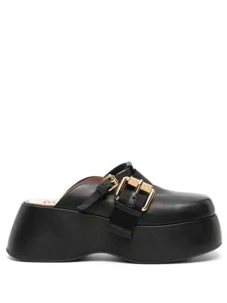 Moschino мюли на платформе с пряжками, черный