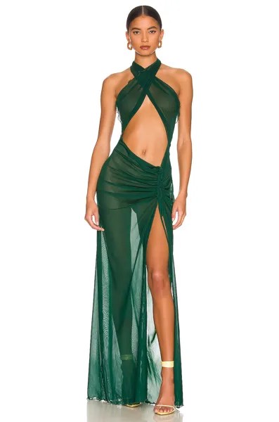 Платье Kim Shui Mesh Wrap Gown, зеленый