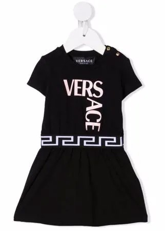 Versace Kids платье-футболка с отделкой Greca и логотипом