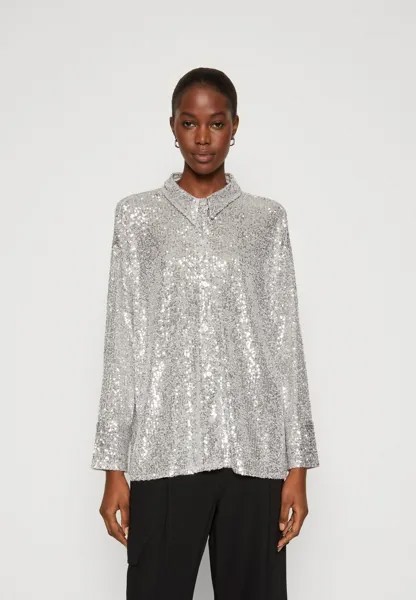 Блузка Abercrombie & Fitch РУБАШКА С ДЛИННЫМ РУКАВОМ С ПАЙЕТКАМИ, цвет SILVER