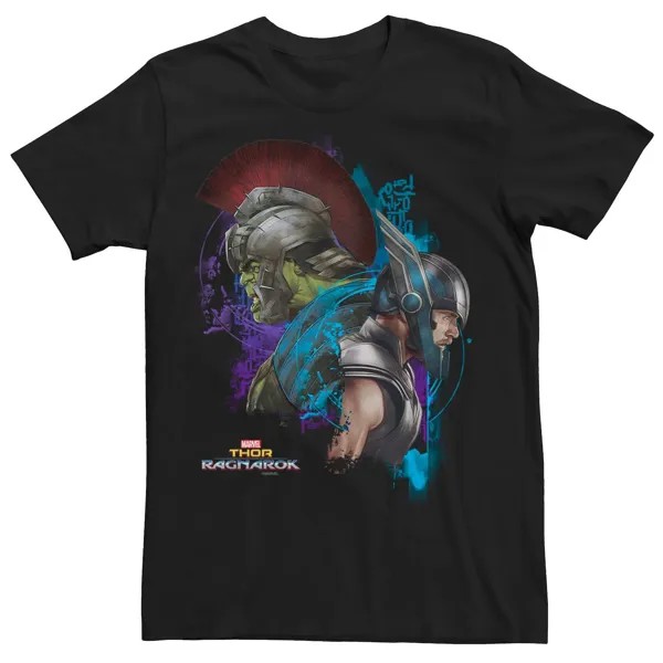 Мужская футболка с графическим изображением Marvel Thor Ragnarok Hulk с игровым лицом и боковым профилем