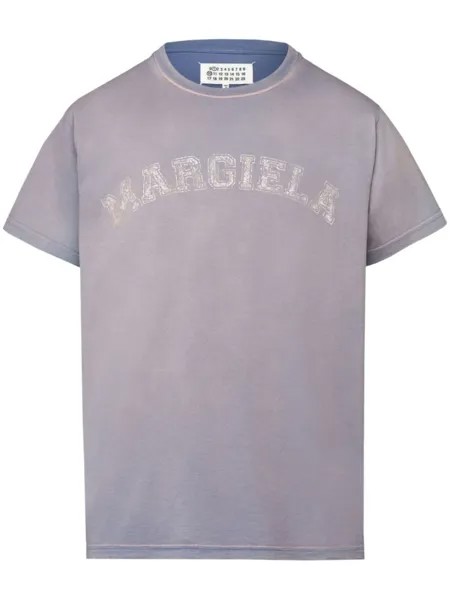 Maison Margiela футболка из джерси с логотипом, фиолетовый