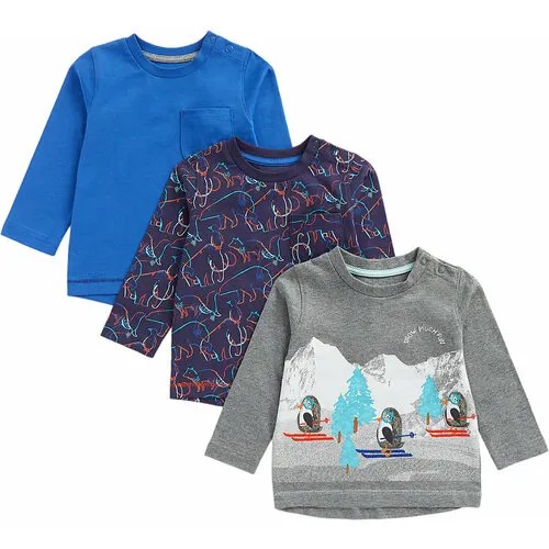 Лонгслив mothercare, размер 80, синий/серый