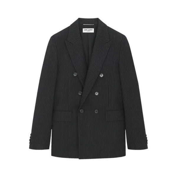 Куртка Saint Laurent Double Breasted Tuxedo 'Chalk Black', черный