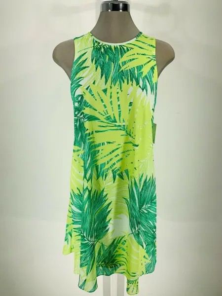 Calvin Klein NWT MEADOW GREEN MULTI шифоновое платье с цветочным принтом и трапецией, большие размеры 22W