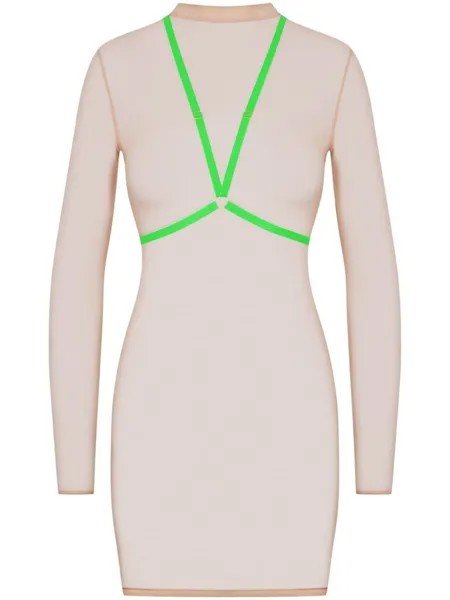 Maison Close сетчатое платье мини, нейтральный цвет