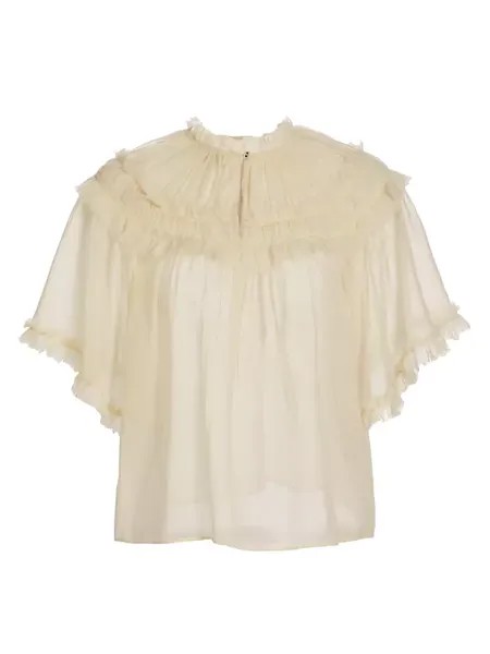 Zuri шерстяная блузка с потертостями Ulla Johnson, цвет alabaster
