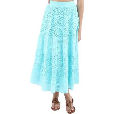 Женская синяя многоярусная юбка миди Alice and Olivia 2 BHFO 5348