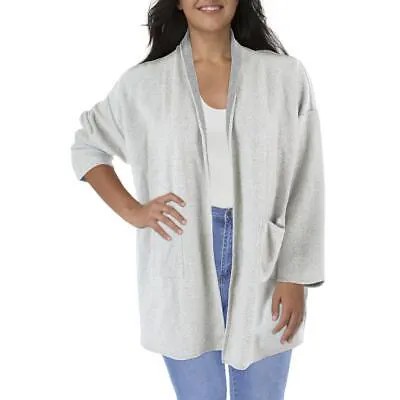 Eileen Fisher Женский Серый Флисовый Кардиган Свитер Пальто Плюс 2X BHFO 4253