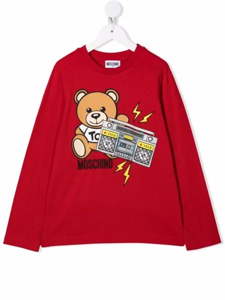 Moschino Kids футболка Teddy Bear с длинными рукавами