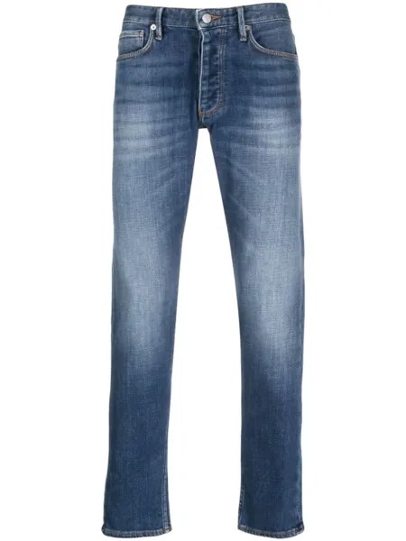 Прямые джинсы с нашивкой-логотипом Emporio Armani, черный