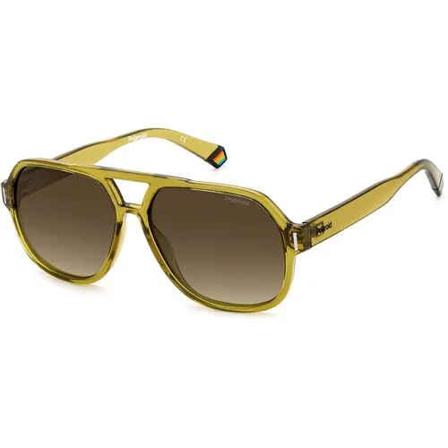 Солнцезащитные очки Polaroid, коричневый, желтый
