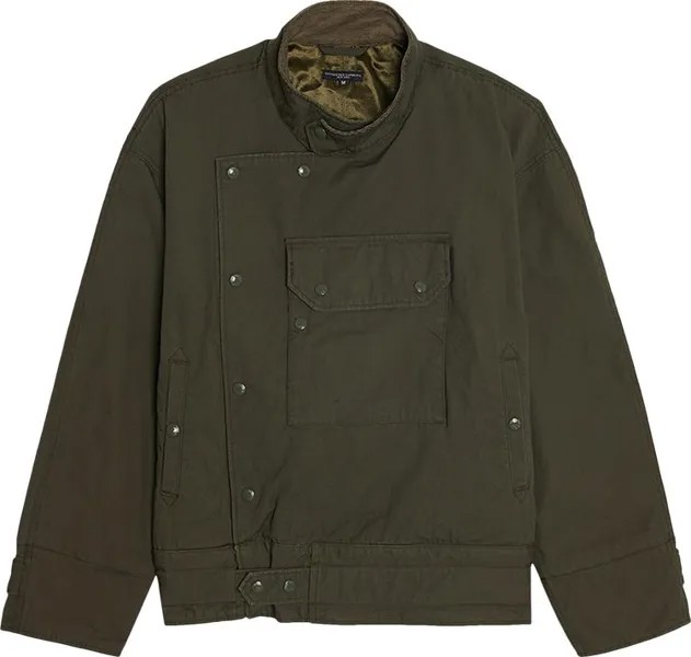 Куртка Engineered Garments Heavyweight Cotton Ripstop Moto Jacket 'Olive', зеленый