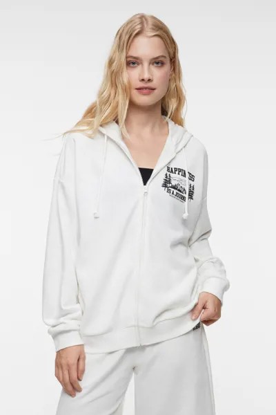 Худи oversize хлопковая на молнии с капюшоном