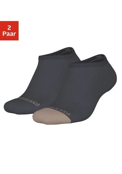 Носки-кроссовки Scotch & Soda Shrunk (2 шт.), с вязаной надписью, черный