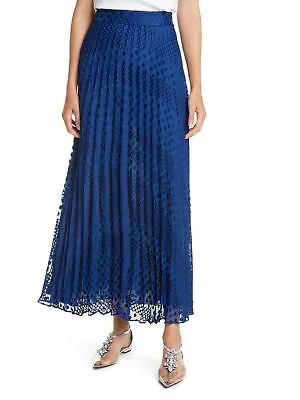 Emporio Armani Женская темно-синяя юбка чайной длины со складками гармошкой Размер: 42