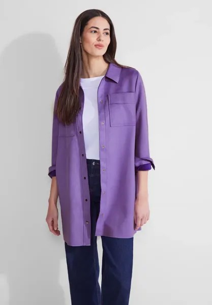 STREET ONE длинная куртка, без капюшона, с нагрудными карманами, цвет Shiny Lilac