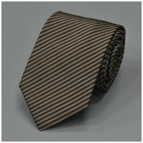 Темный галстук в бронзово-фиолетовую полоскуRene Lezard 834437