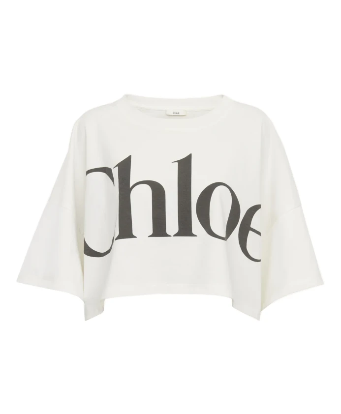 Футболка S с выцветшим логотипом Chloé, белый