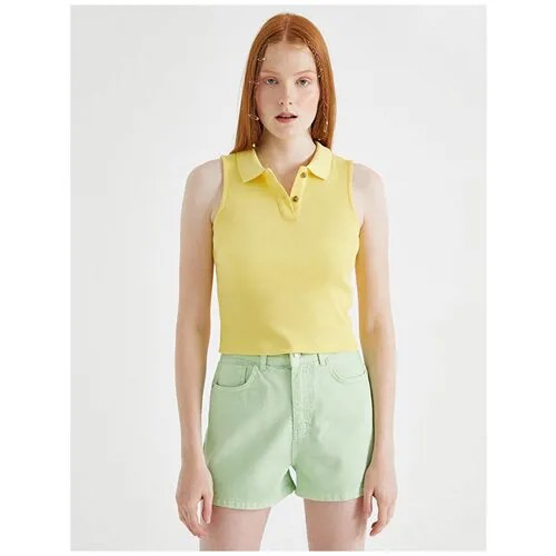 Блузка-поло KOTON TEENAGE, 1YAL38134IK, цвет: OFF WHITE, размер: M