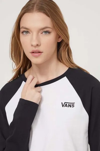 Хлопковая рубашка с длинным рукавом Vans, белый