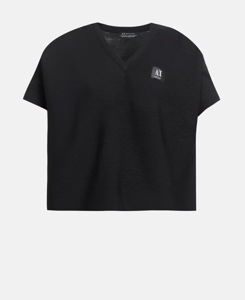 Пуловер с короткими рукавами Armani Exchange, черный