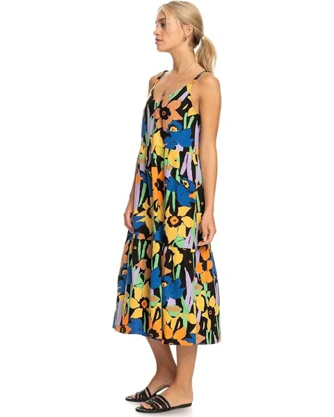 Платье Roxy Waiting Line Maxi Dress, цвет Anthracite Flower Jammin