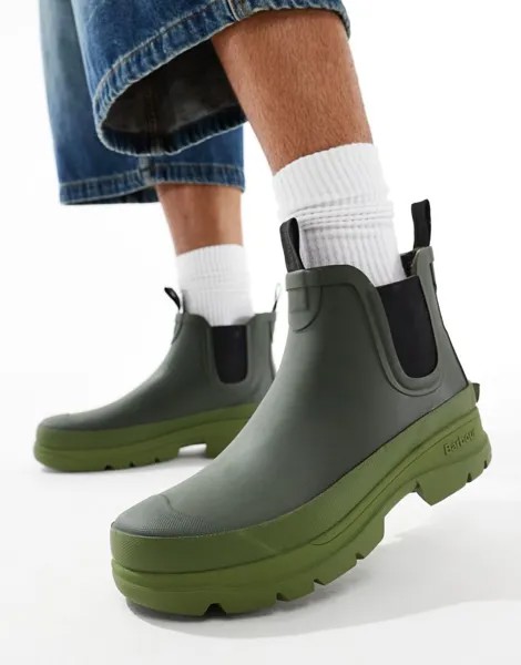 Оливковые массивные резиновые сапоги Barbour x ASOS Midhurst