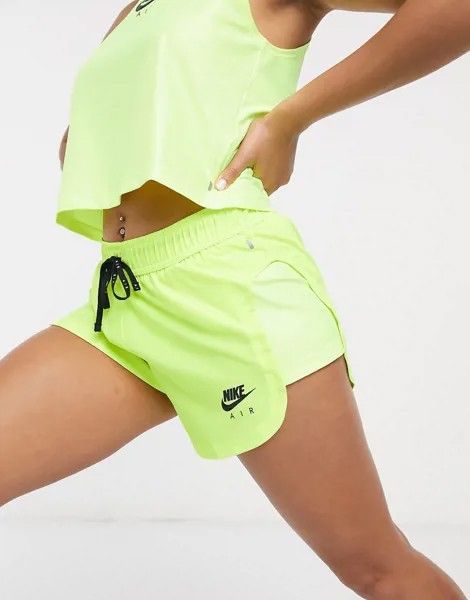 Зеленые шорты с логотипом Nike Air Running-Зеленый