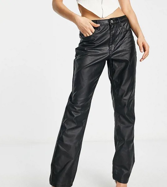 Черные джинсы с завышенной талией и покрытием Missguided Petite Wrath-Черный