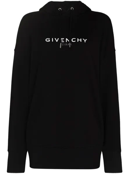 Givenchy худи с приспущенными плечами и логотипом, черный