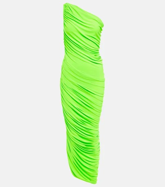Платье миди Diana со сборками NORMA KAMALI, зеленый