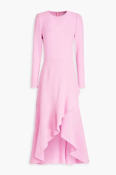 Асимметричное платье из крепа с добавлением шерсти Oscar De La Renta, розовый