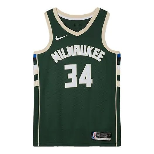 Футболка баскетбольная майка нба sw fan edition 19 20 сезон милуоки бакс алфавит 34 Nike, зеленый