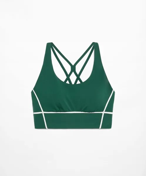 Топ спортивный Oysho Medium Support Comfortlux, зеленый