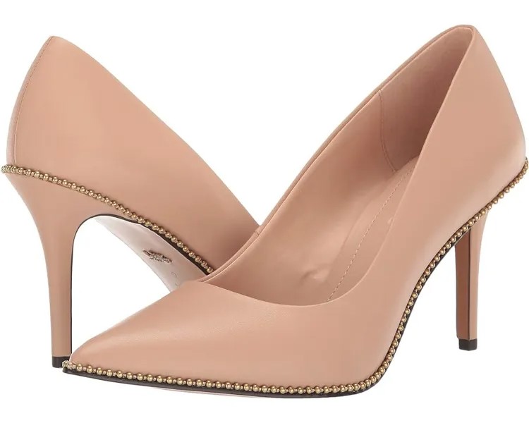 Туфли COACH 85 mm Waverly Pump with Beadchain, цвет Beechwood Leather