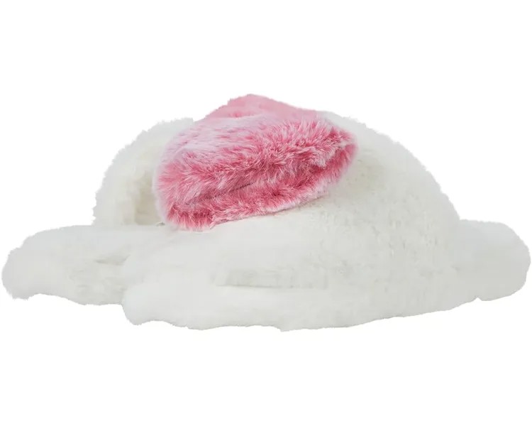 Домашняя обувь Betsey Johnson Novelty Sherpa Scuff Slipper, цвет White/Pink Heart