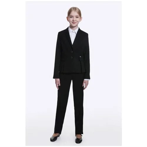 Школьный пиджак Шалуны, карманы, размер 40, 158, серый