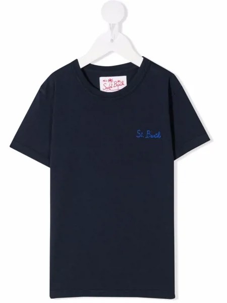 Mc2 Saint Barth Kids футболка Dover с вышитым логотипом