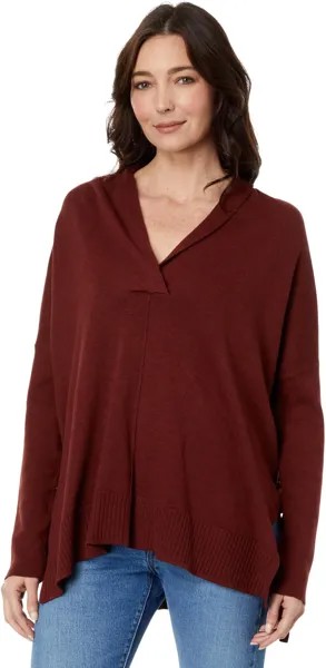 Свитер Lilla P Oversized Shawl Collar Sweater, цвет Mahogany